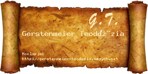 Gerstenmeier Teodózia névjegykártya